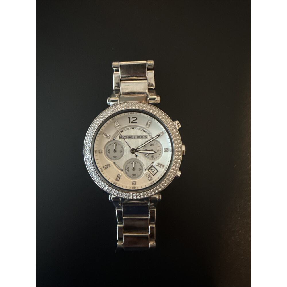 Michael Kors Parker Women MK-5353 Chronograph Silver Tone Quartz Watch